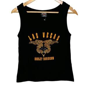 Harley Davidson Las Vegas Size Medium Cut Out Tribal Wide Strap Tank Top